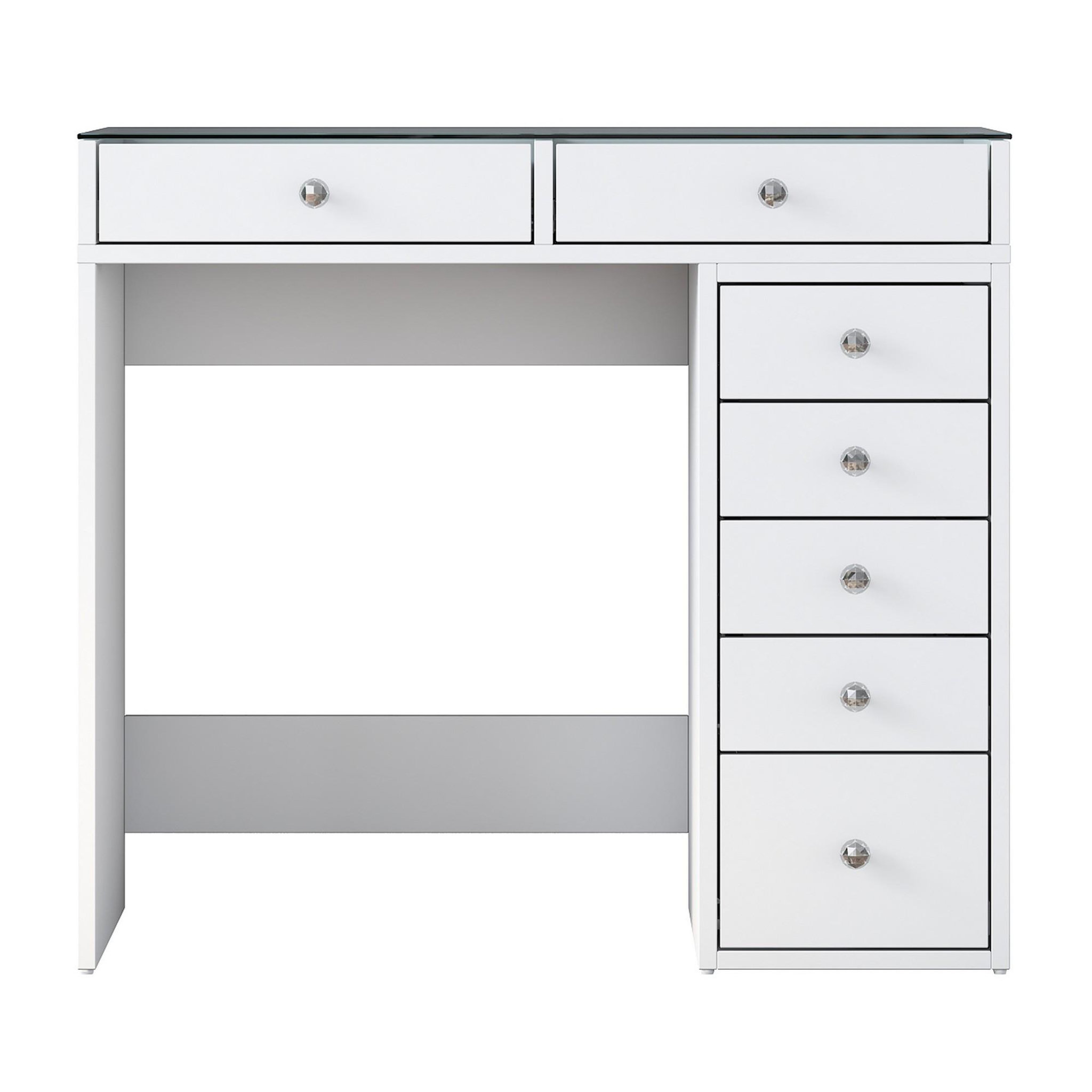 Habitat et Jardin Coiffeuse avec tiroirs intégrés en bois  soma  - 90 x 44 x 80 cm - blanc