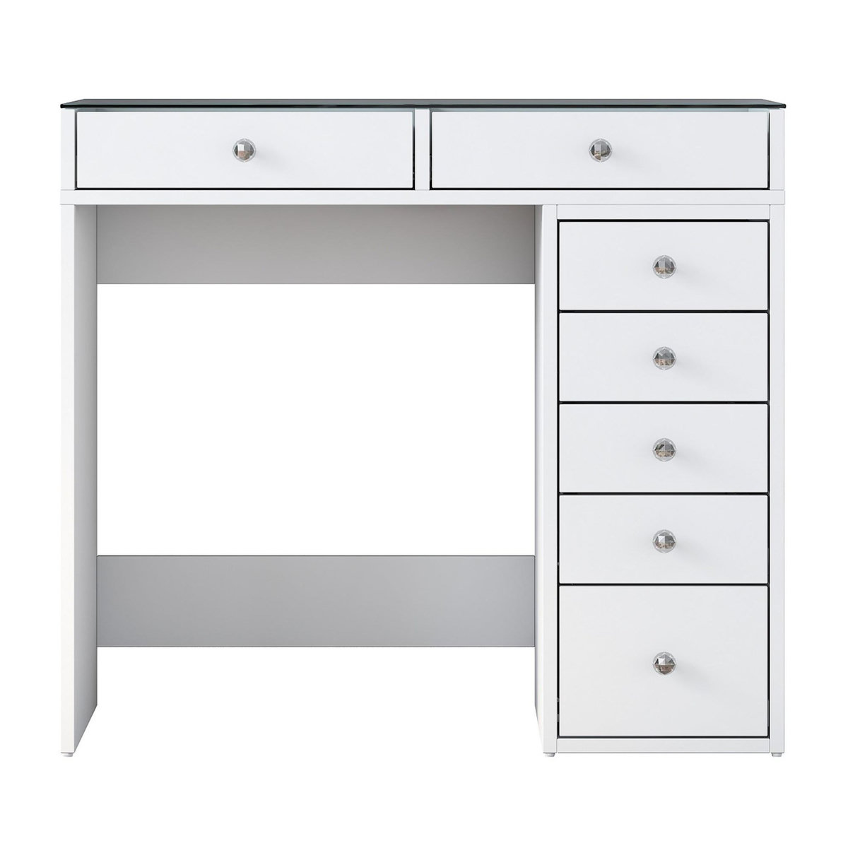 Habitat et Jardin Coiffeuse avec tiroirs intégrés en bois  Soma  - 90 x 44 x 80 cm - Blanc