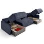 Voir la diapositive 3 : LISA DESIGN Apolline - canapé panoramique en u 7 places convertible avec coffres en tissu moucheté
