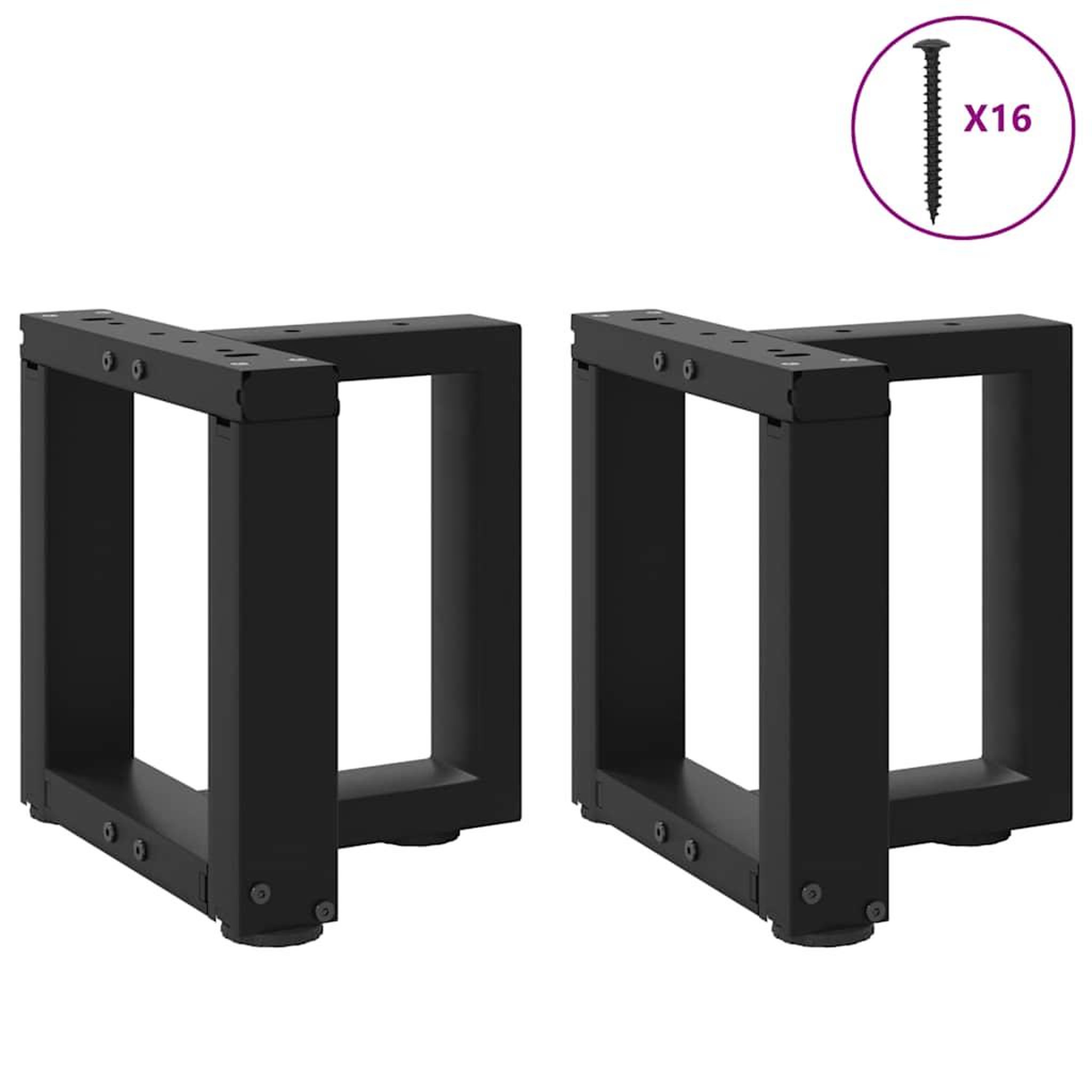 Voir la diapositive 4 : VIDAXL Pieds de table basse en forme de T 2 pcs noir 30x25x(30-31) cm