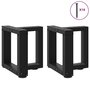 Voir la diapositive 4 : VIDAXL Pieds de table basse en forme de T 2 pcs noir 30x25x(30-31) cm
