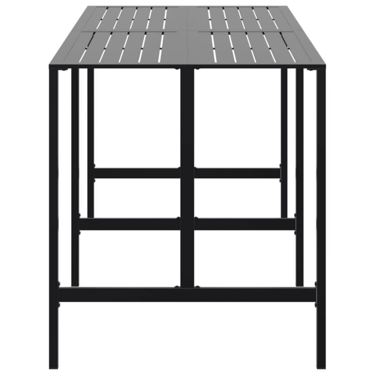 VIDAXL Table de bar noir 200x100x110 cm acier enduit de poudre