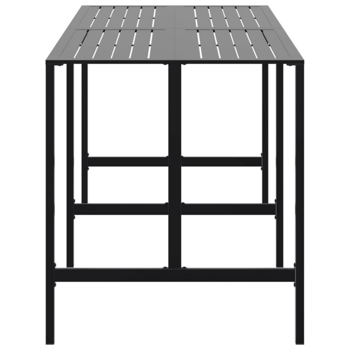 VIDAXL Table de bar noir 200x100x110 cm acier enduit de poudre