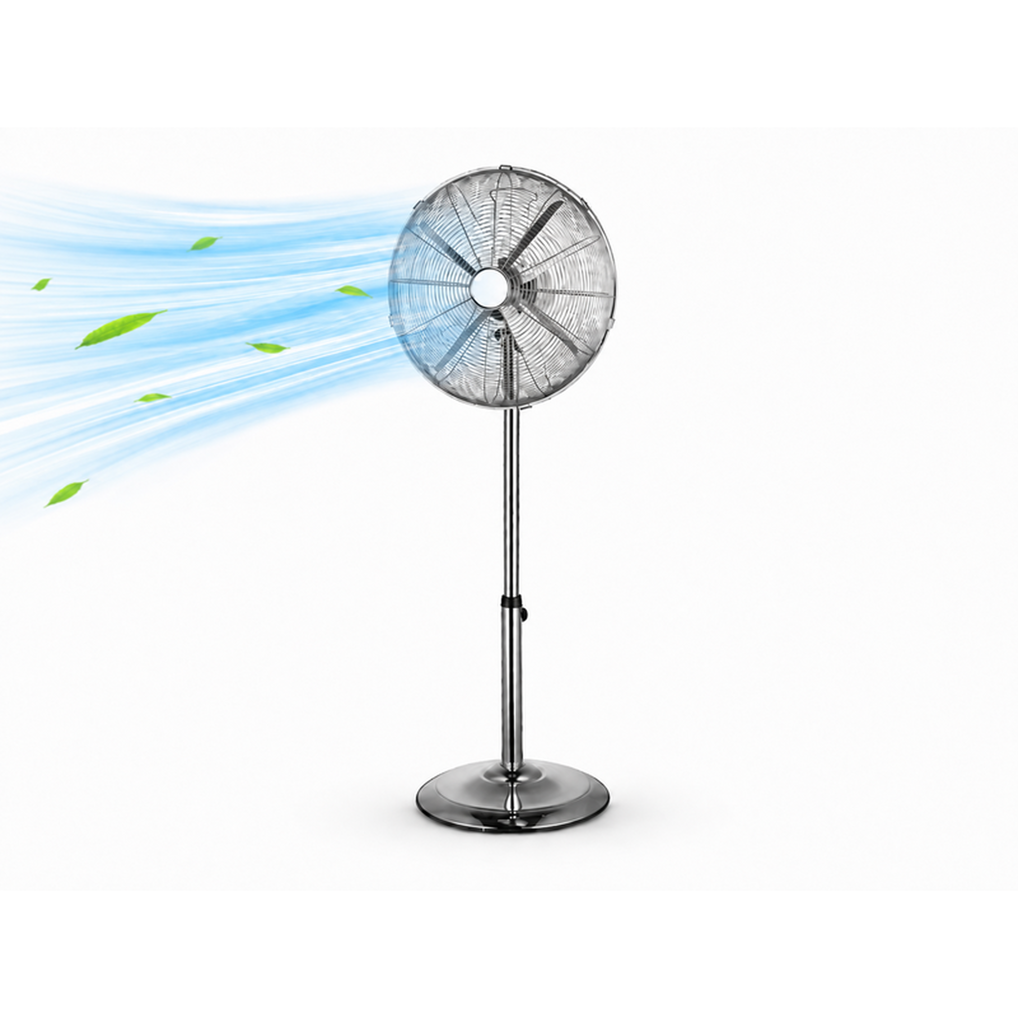 Ventilateur sur pied rétro en métal 40 cm – gris 50w