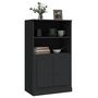 Voir la diapositive 4 : VIDAXL Buffet haut noir 60x35,5x103,5 cm bois d'ingenierie