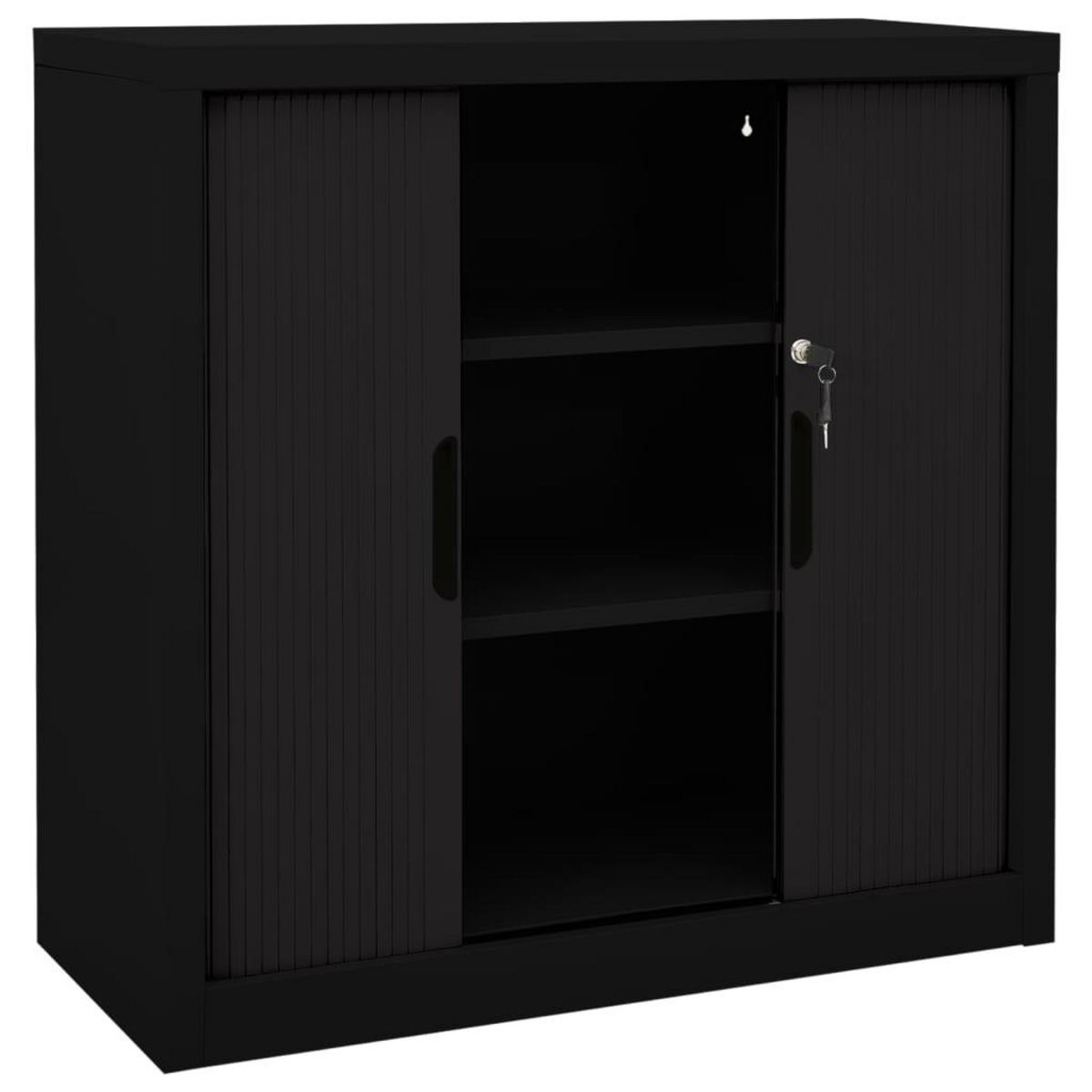 VIDAXL Armoire a portes coulissantes Noir 90x40x90 cm Acier
