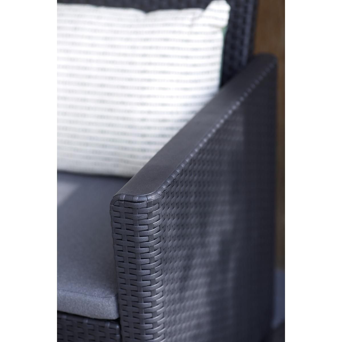 ALLIBERT by KETER Salon bas de jardin d'angle gris graphite 5 places CLAIRE