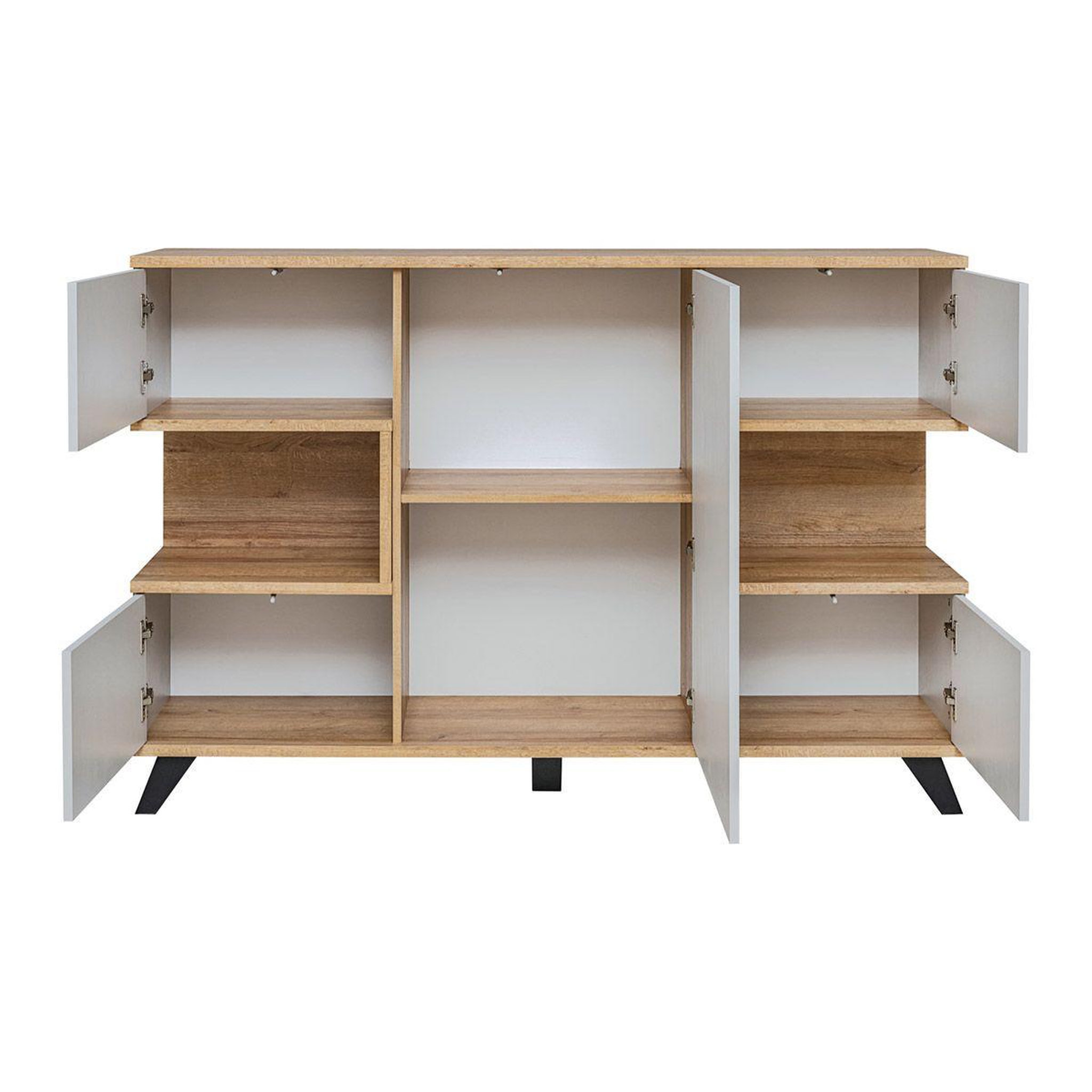 Voir la diapositive 2 : Paris Prix Buffet 3 portes design  bogota  160cm gris & naturel