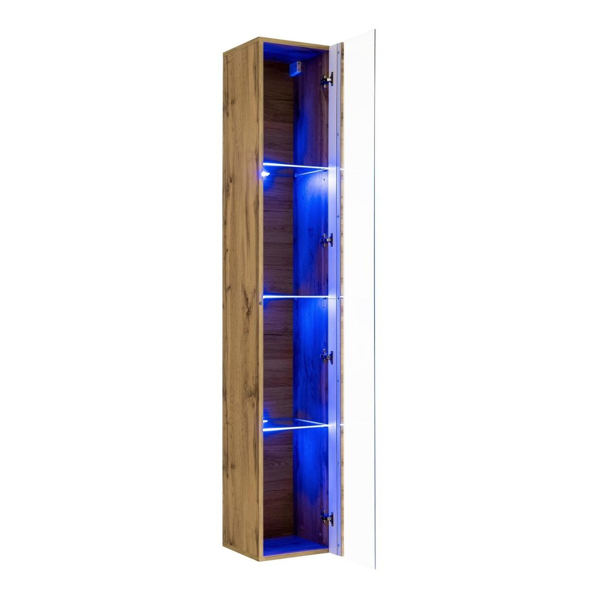 Voir la diapositive 2 : Paris Prix Vitrine murale led  switch  180cm naturel