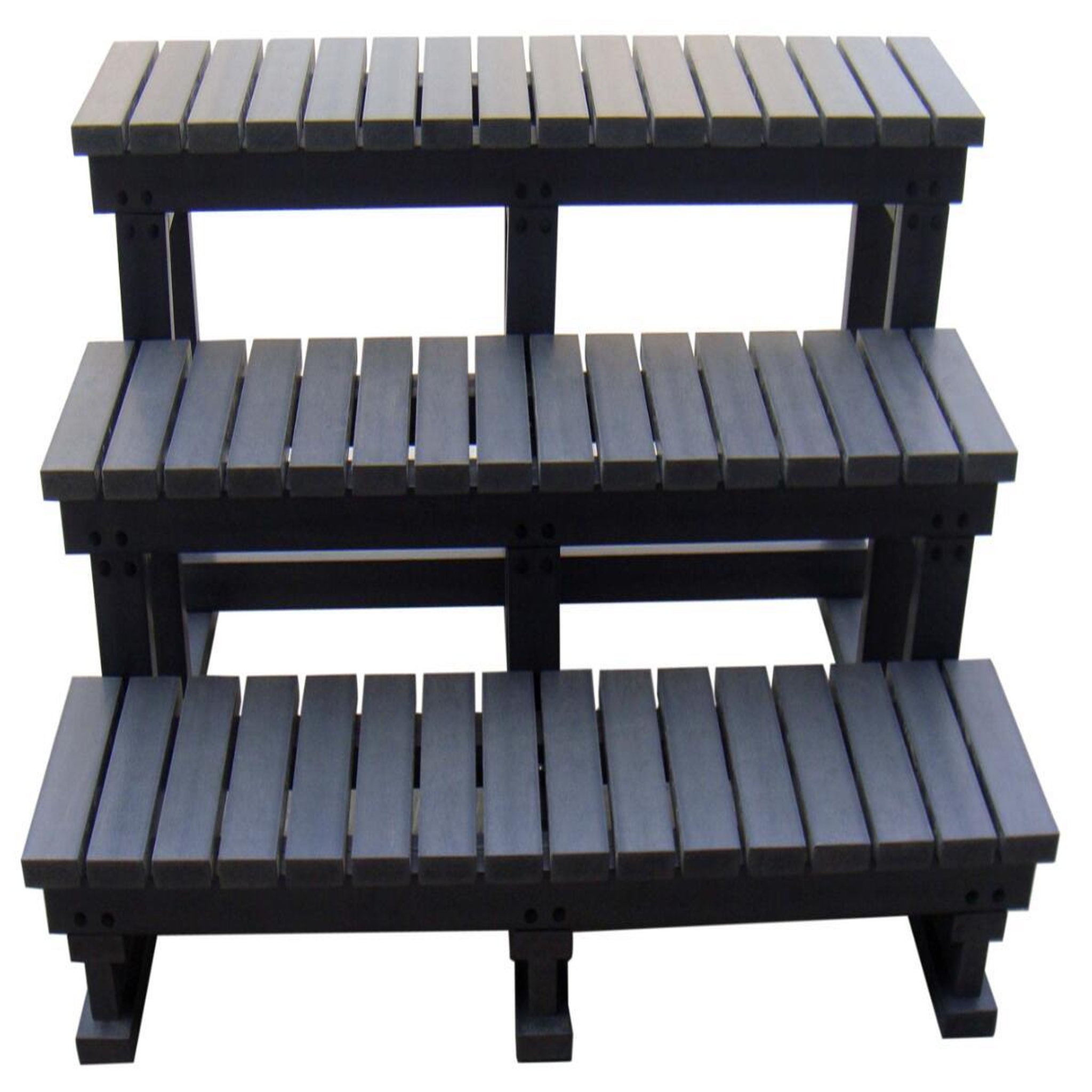water'clip Escalier composite grey 3 marches - H 73,5 X L 86 l 126,5 cm