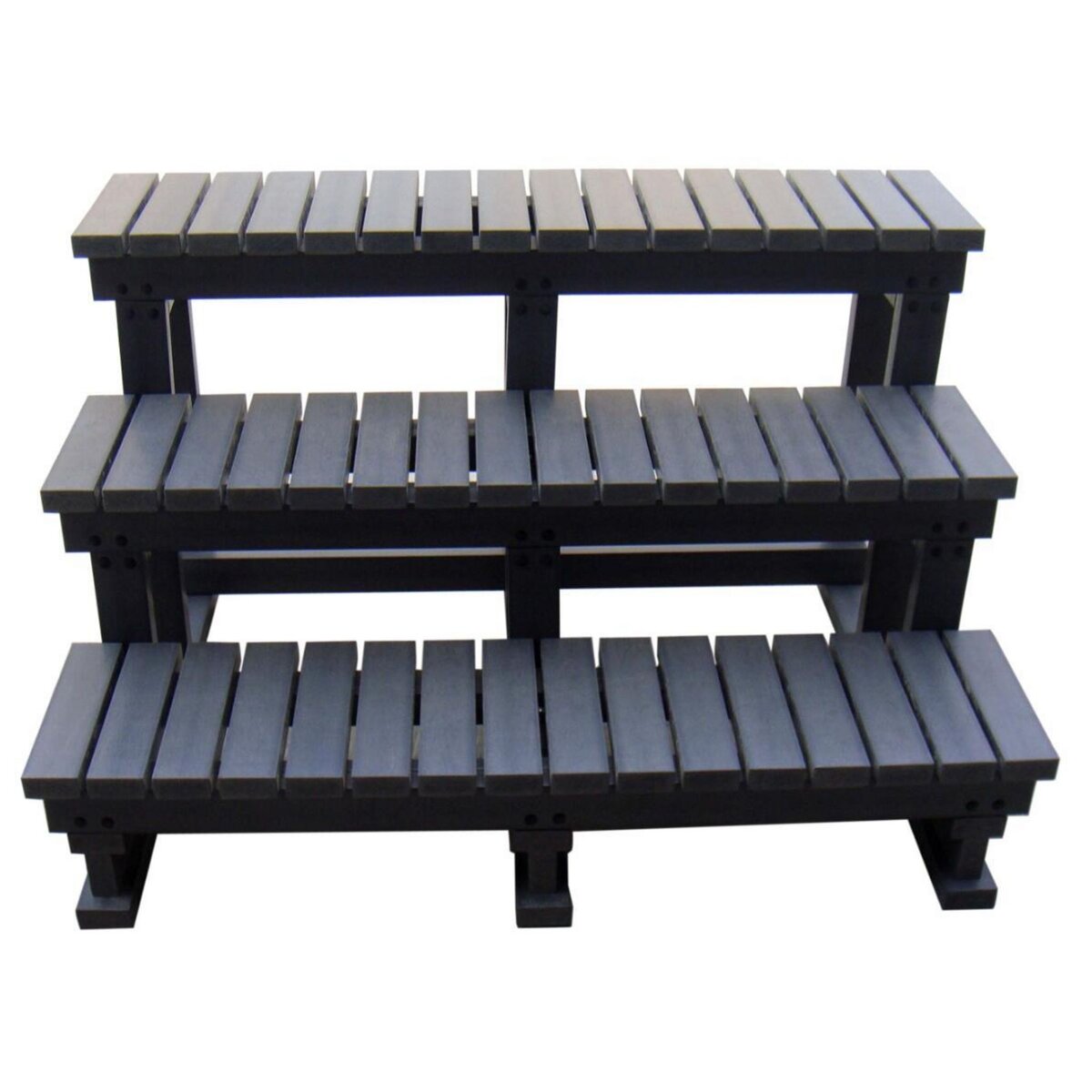 water'clip Escalier composite grey 3 marches - H 73,5 X L 86 l 126,5 cm