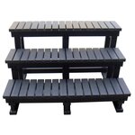 water'clip Escalier composite grey 3 marches - H 73,5 X L 86 l 126,5 cm