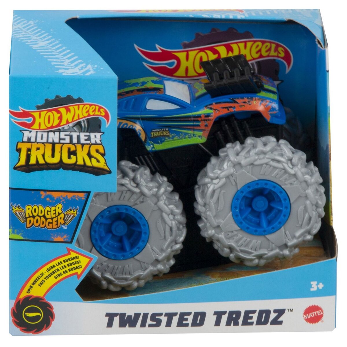 MATTEL Hot Wheels - Véhicule Monster Trucks 1/43 - Rodger Doger bleu
