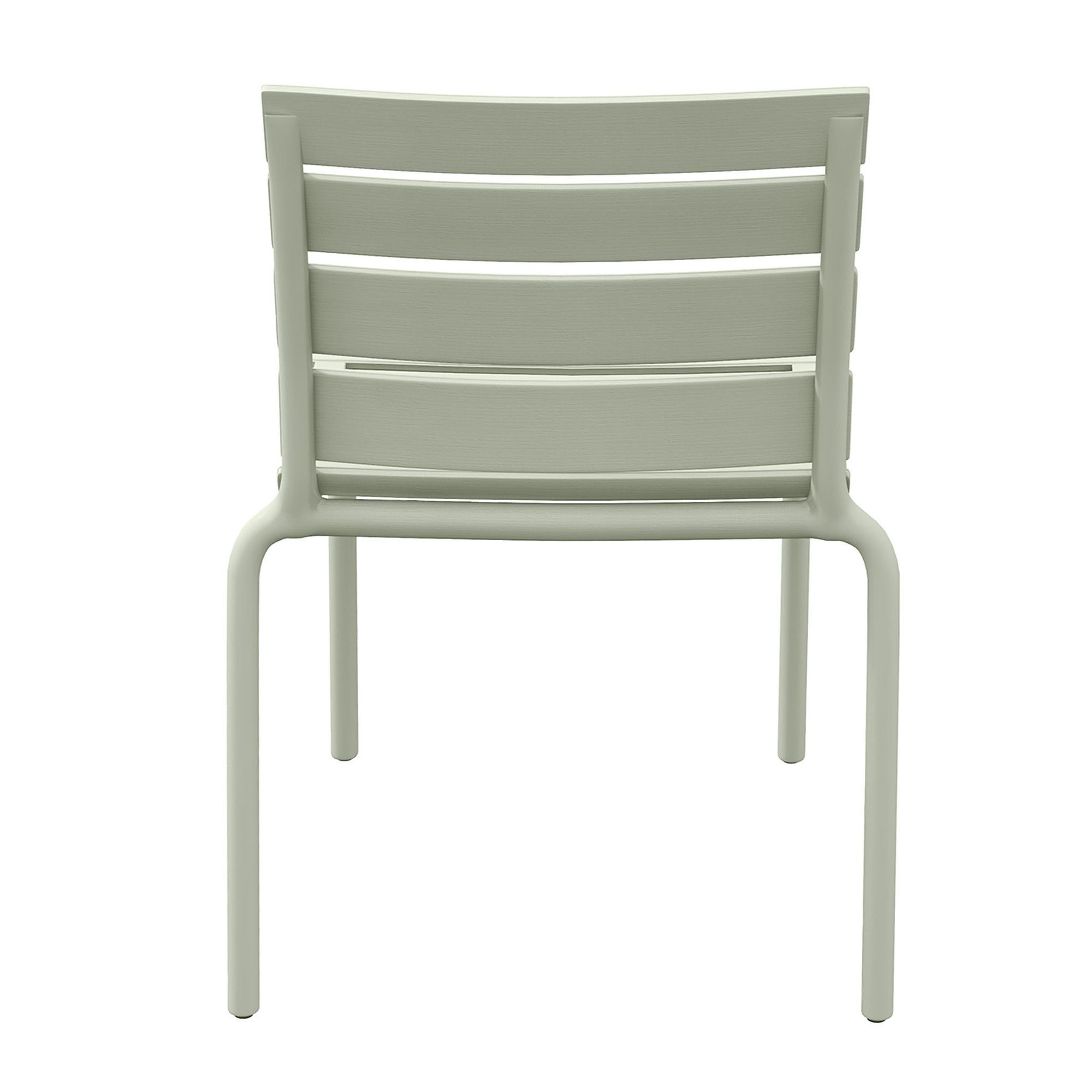 Voir la diapositive 4 : OUTSUNNY Lot de 4 chaises de jardin empilables avec assise et dossier à lattes vert