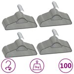 VIDAXL Cintres antiderapants 100 pcs Gris Velours