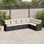 Voir la diapositive 1 : VIDAXL Salon de jardin 7 pcs avec coussins noir resine tressee