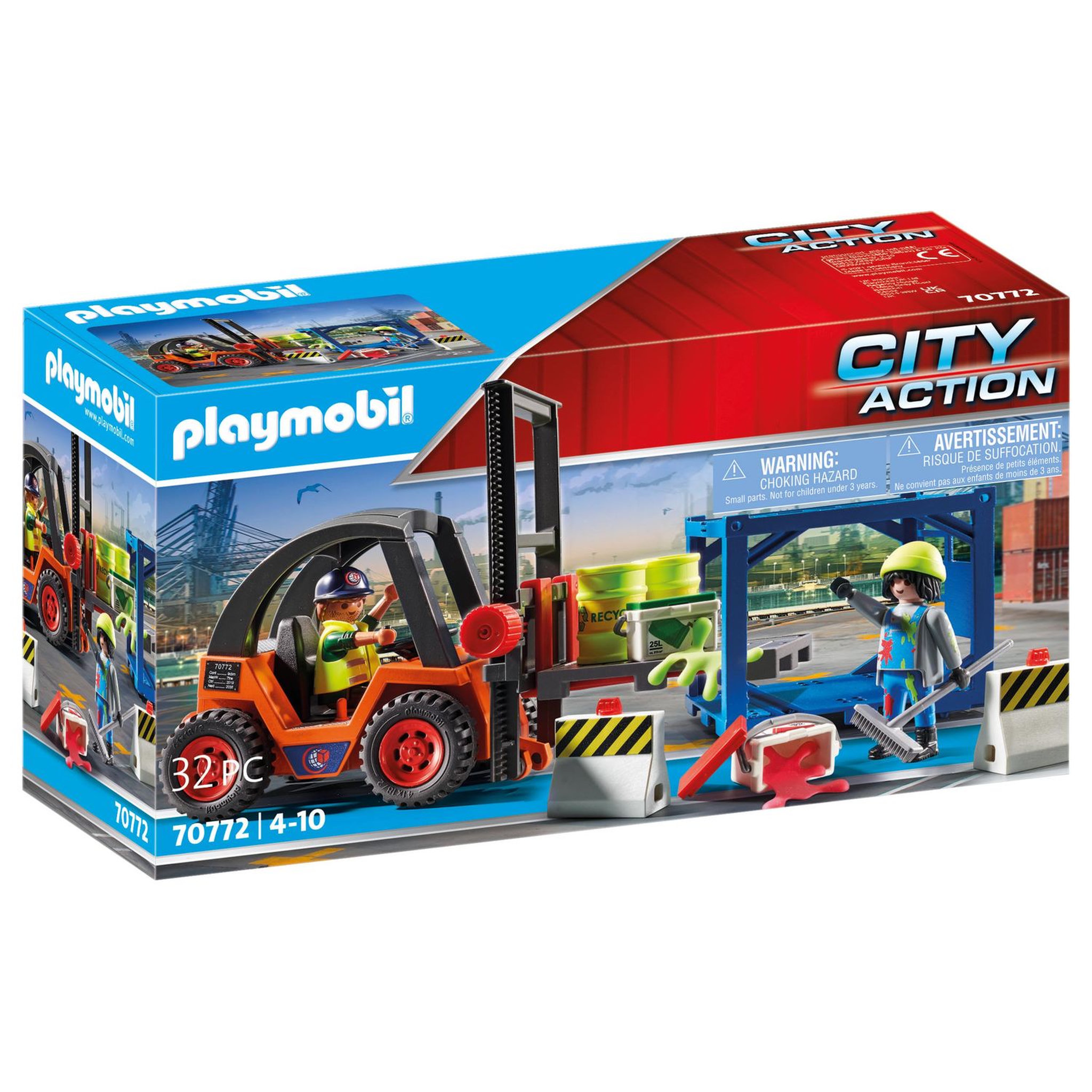 PLAYMOBIL 70772 City Action - Chariot élévateur avec charge
