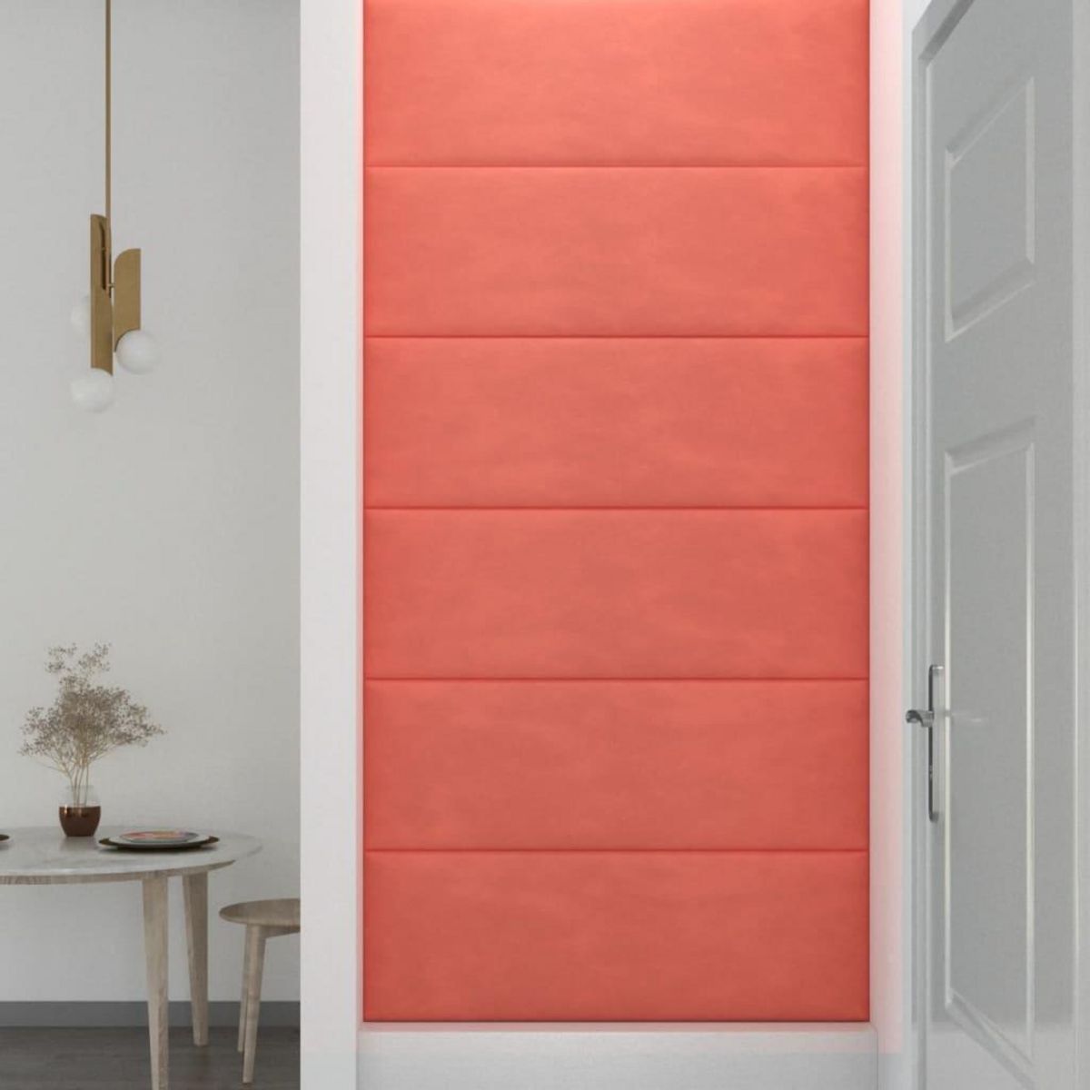 VIDAXL Panneaux muraux 12 pcs Rose 90x30 cm Velours 3,24 m²