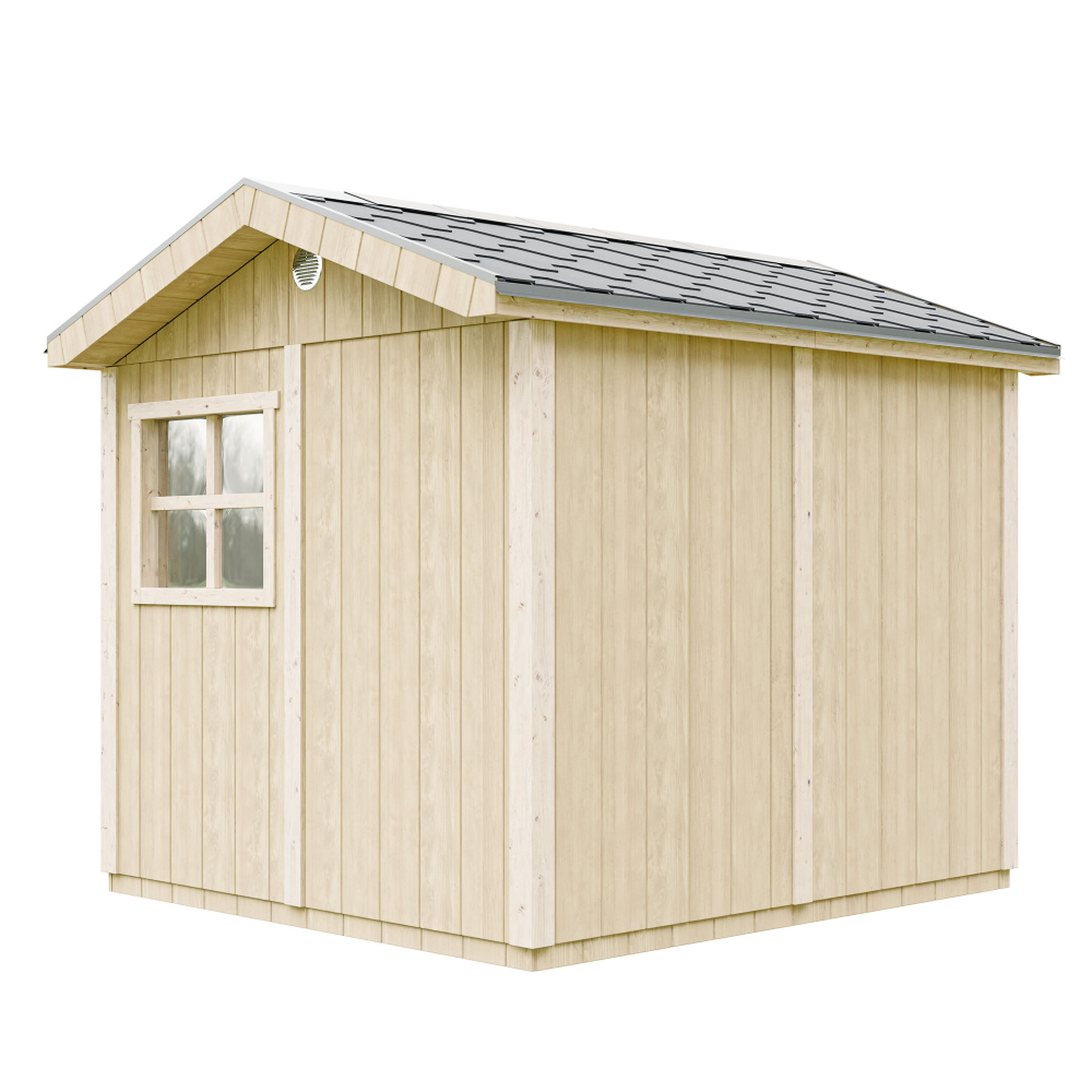 Voir la diapositive 2 : TIMBELA Abri de Jardin Qualité Premium 5,9m² H252x250x294 cm Avec un sol et des bardeaux bitumineux M913A