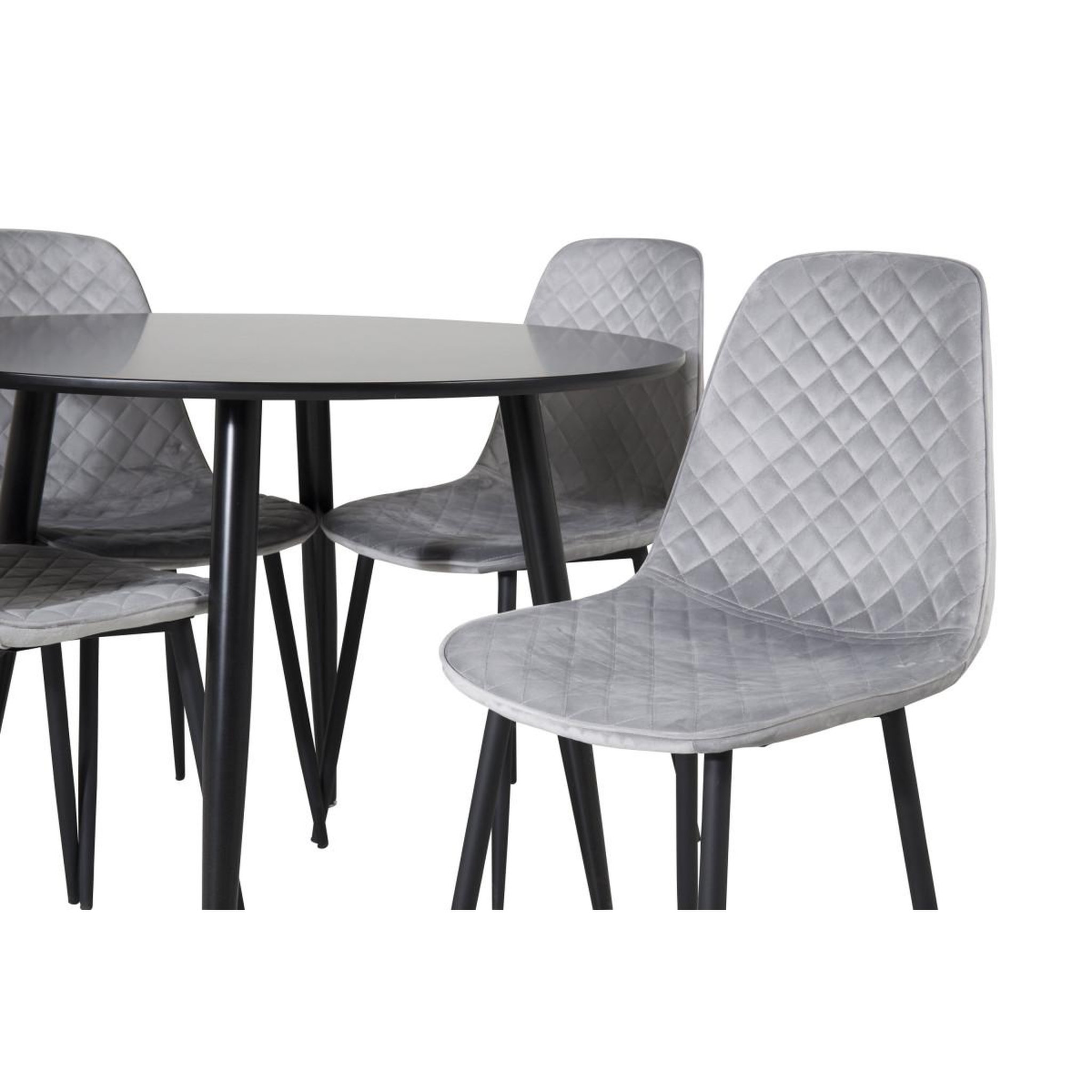 Voir la diapositive 2 : Paris Prix Ensemble table à manger & 4 chaises design  plaza & polar  100cm noir & gris