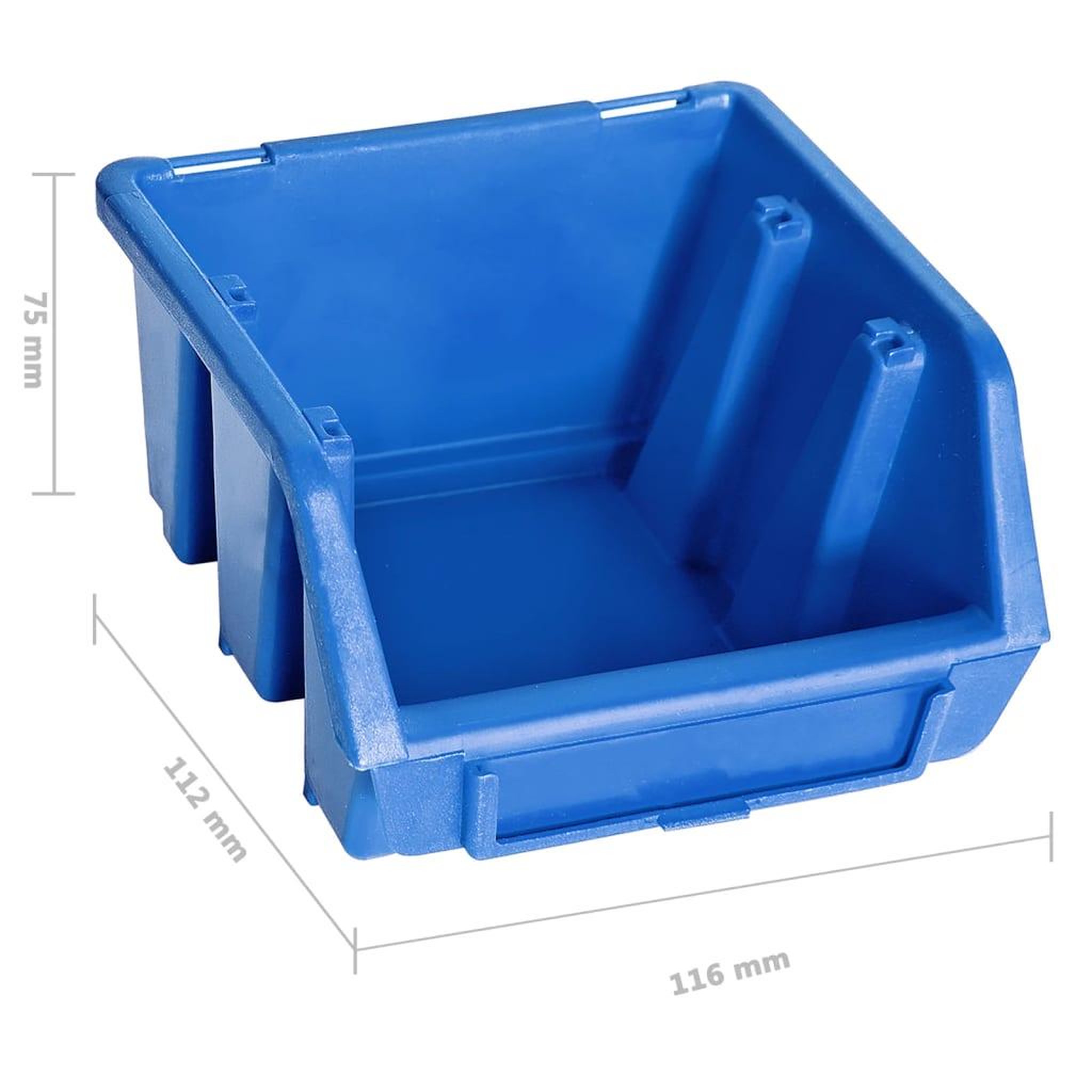 Voir la diapositive 6 : VIDAXL Kit de bacs de stockage et panneaux muraux 48 pcs Bleu et noir