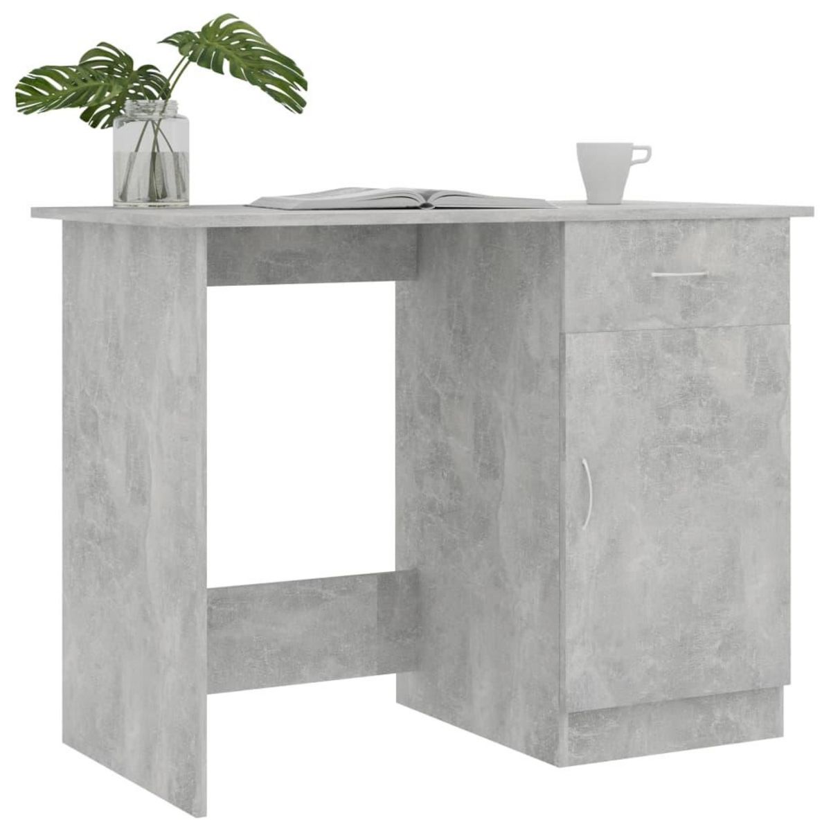 VIDAXL Bureau Gris beton 100x50x76 cm Bois d'ingenierie