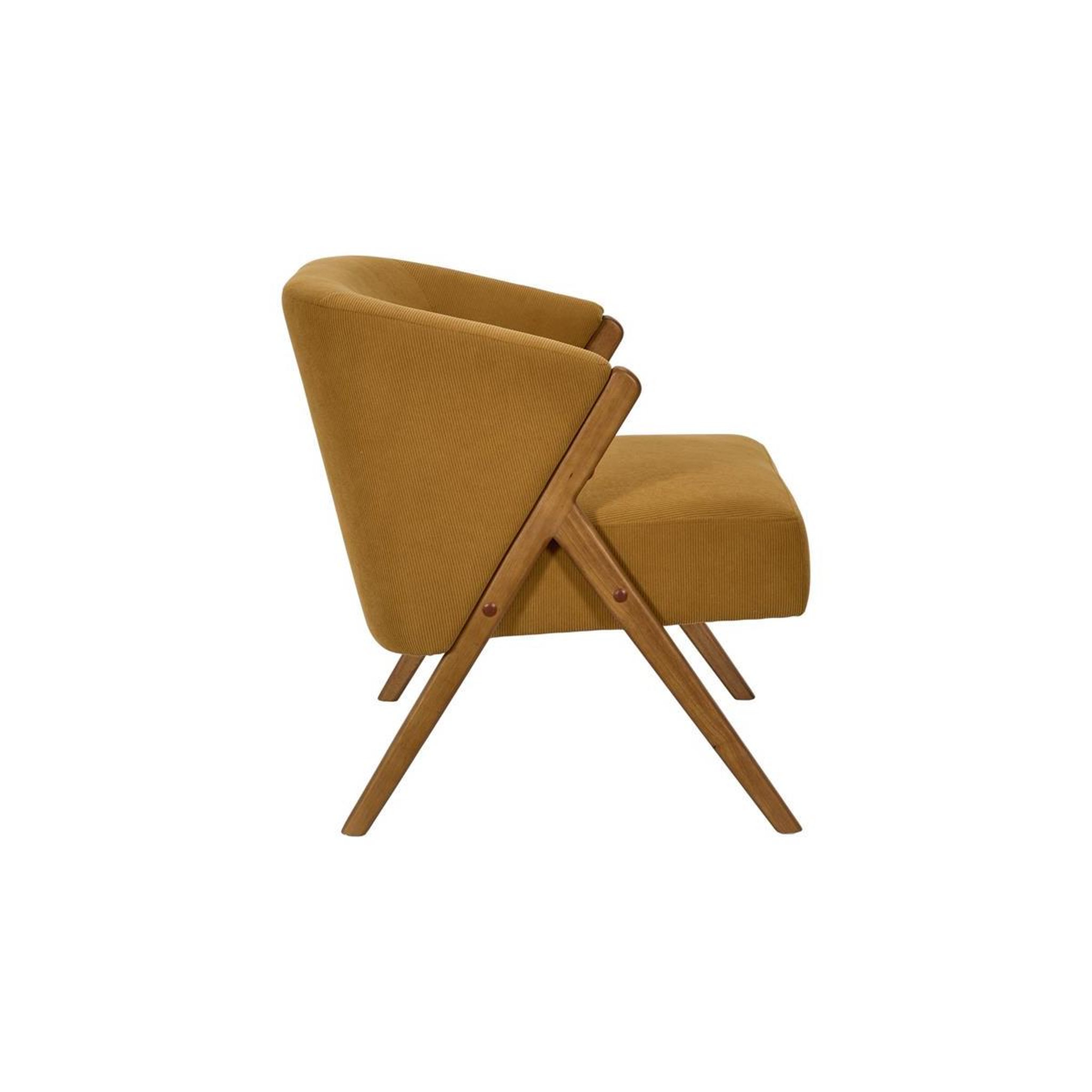 Voir la diapositive 3 : The Home Deco Factory Fauteuil design côtelé  jules  72cm jaune