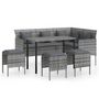 Voir la diapositive 2 : VIDAXL Ensemble de canapes en L 5pcs avec coussins resine tressee gris