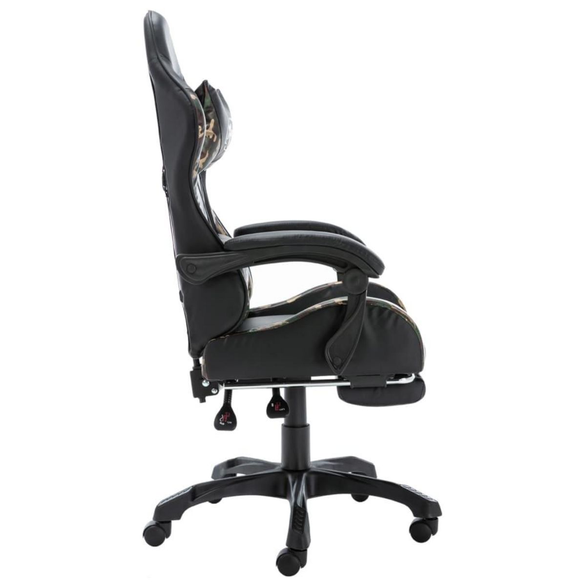 VIDAXL Fauteuil de jeux video repose-pied Noir/camouflage Similicuir