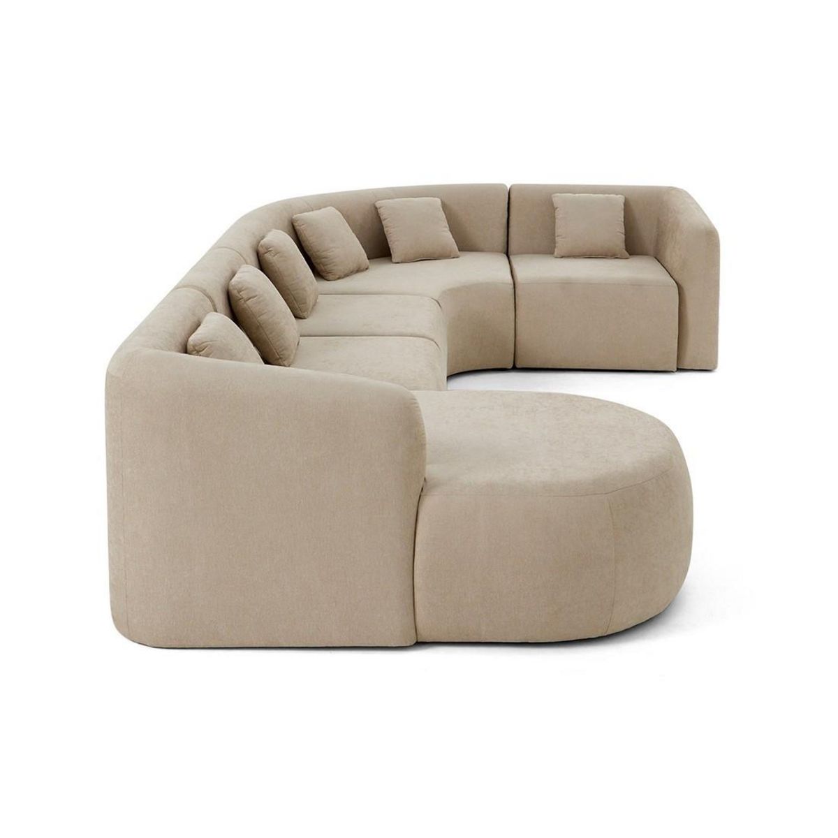 LISA DESIGN Ikare - canapé modulable d'angle gauche - 6 places - en tissu