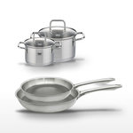 ELO Lot 2 Poêles 24/28cm & 2 Faitouts 16/20cm Elo Relief Passion