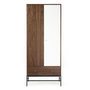 Voir la diapositive 2 : Paris Prix Armoire 2 Portes & 1 Tiroir  Flo  190cm Noyer & Blanc