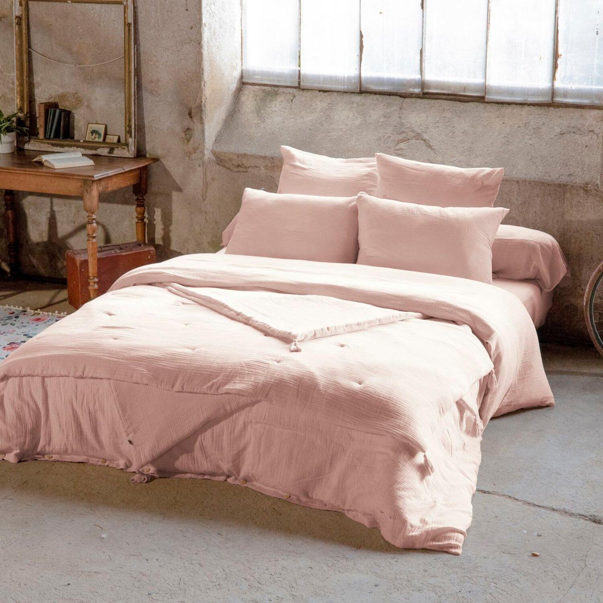 Voir la diapositive 4 : Home collection Drap housse 100% gaze de coton