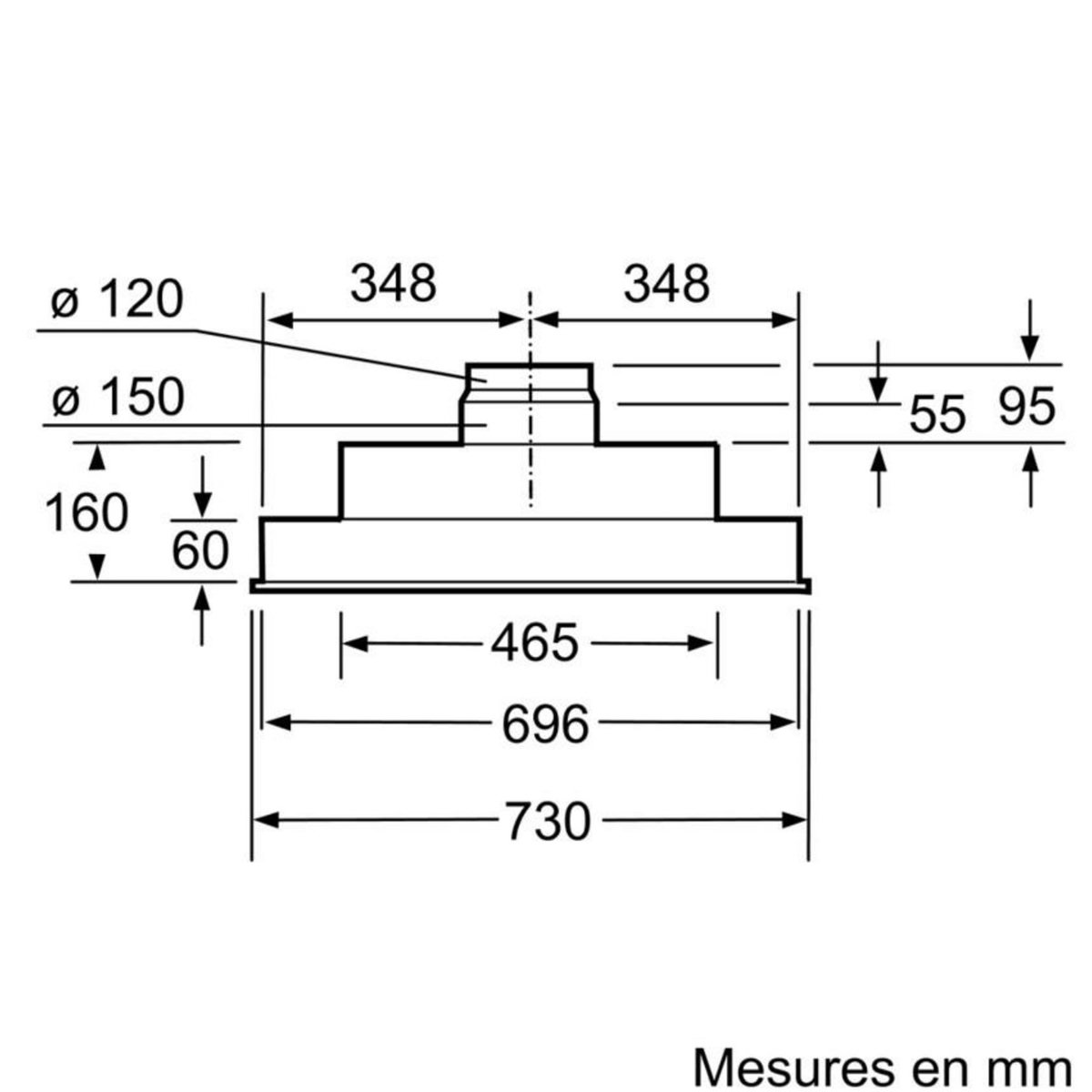 Siemens Groupe filtrant 75cm 56db 638m3/h argent métallisé - lb75565