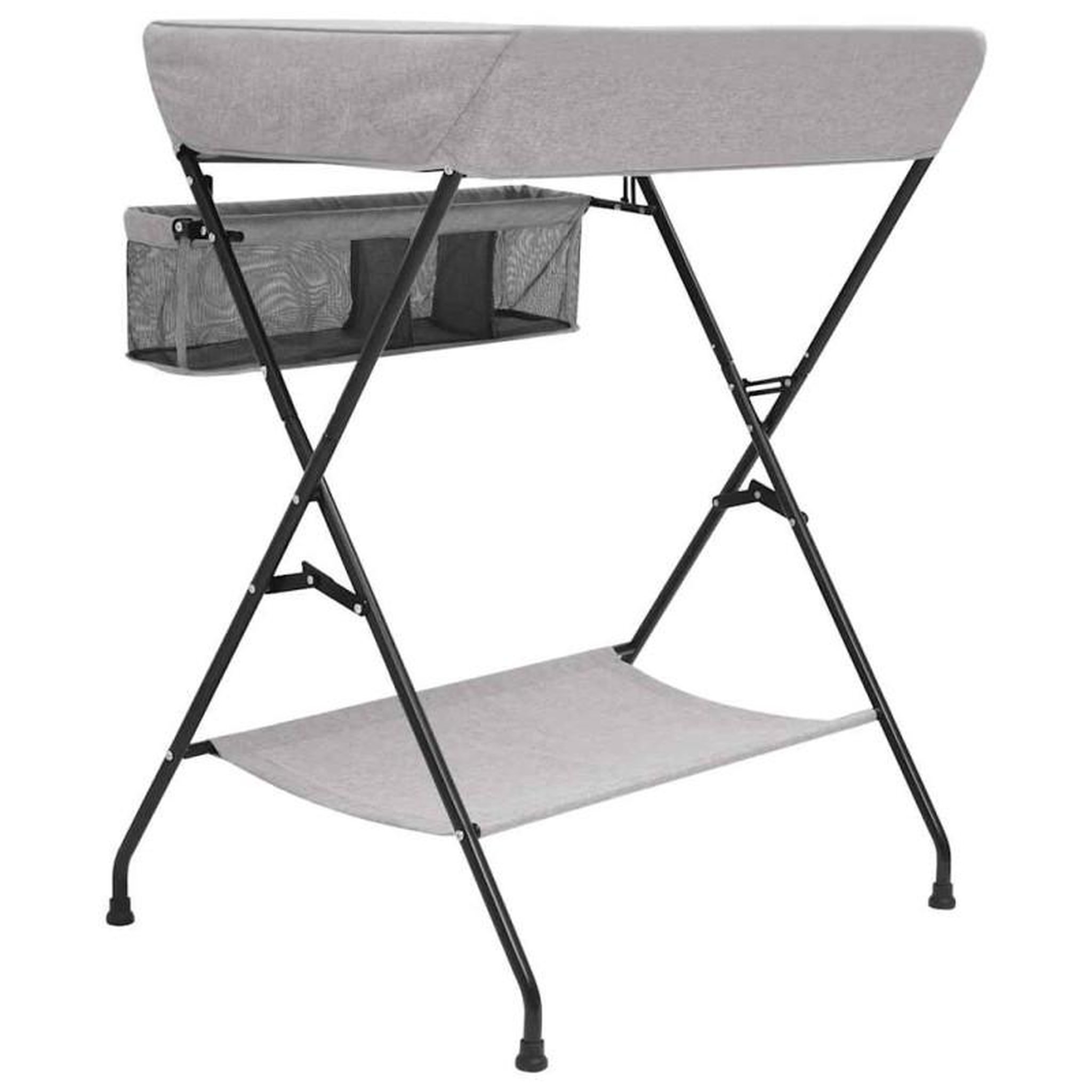 Voir la diapositive 4 : VIDAXL Table à langer Gris clair Fer