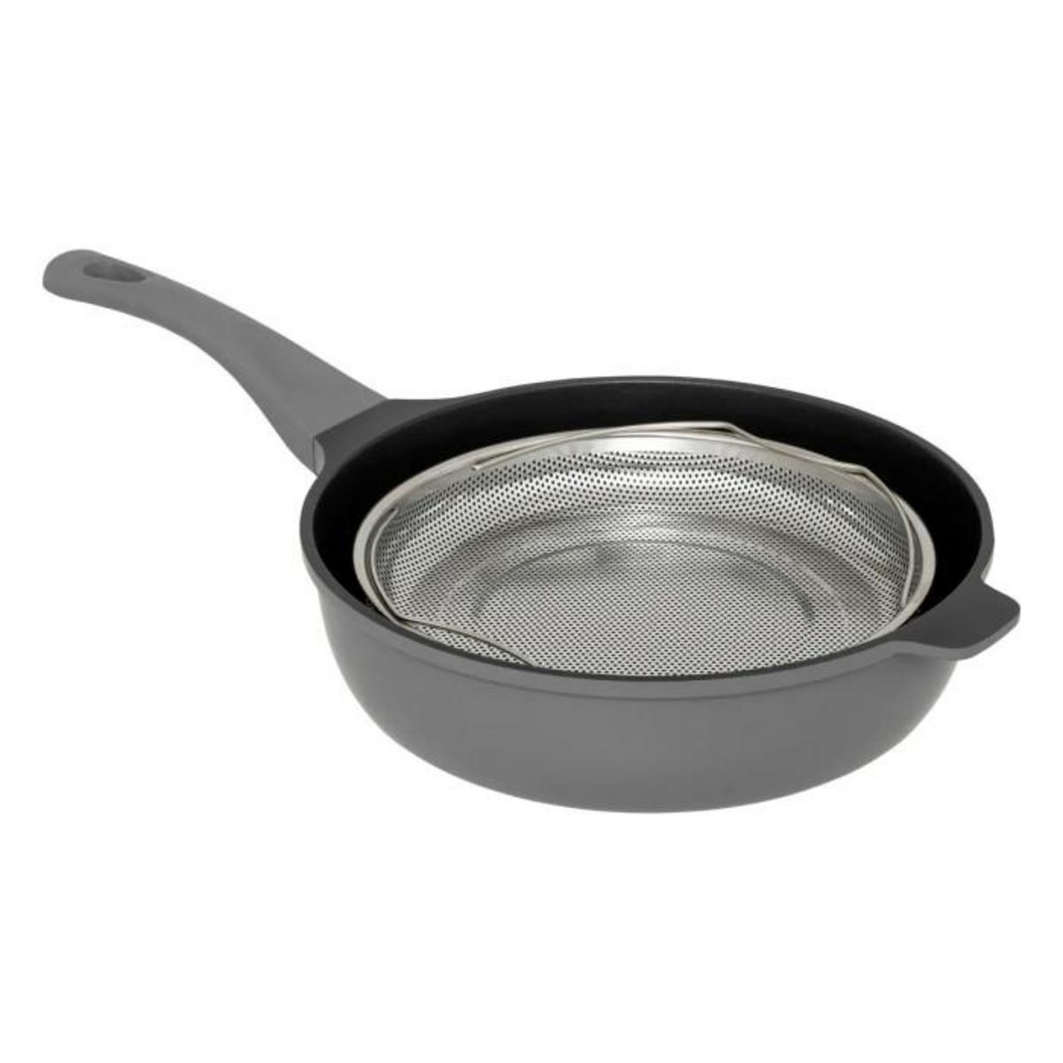 FIVE Sauteuse avec Panier Vapeur  Tous feux  28cm Gris