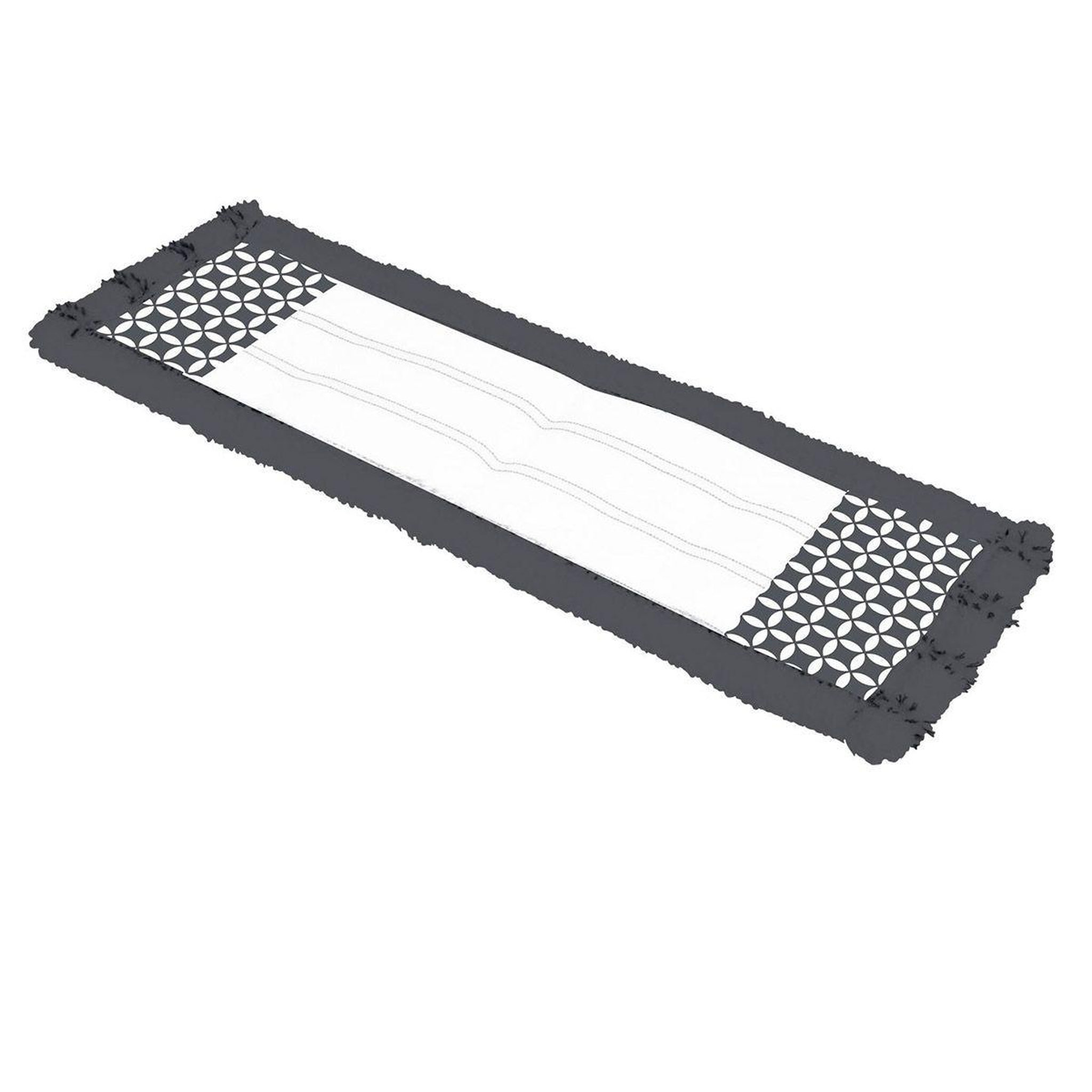 HOMEA Serpillière pour balai microfibre  geoflower  42cm noir & blanc