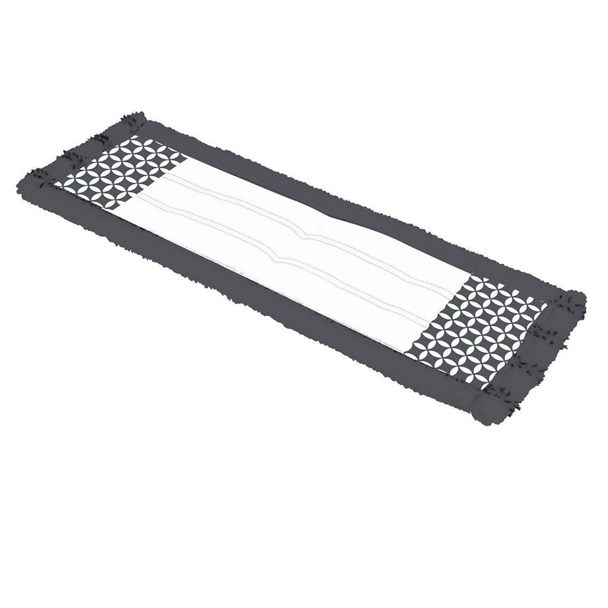 Paris Prix Serpillière pour Balai Microfibre  Geoflower  42cm Noir & Blanc
