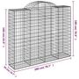 Voir la diapositive 6 : VIDAXL Paniers a gabions arques 3 pcs 200x50x160/180 cm Fer galvanise