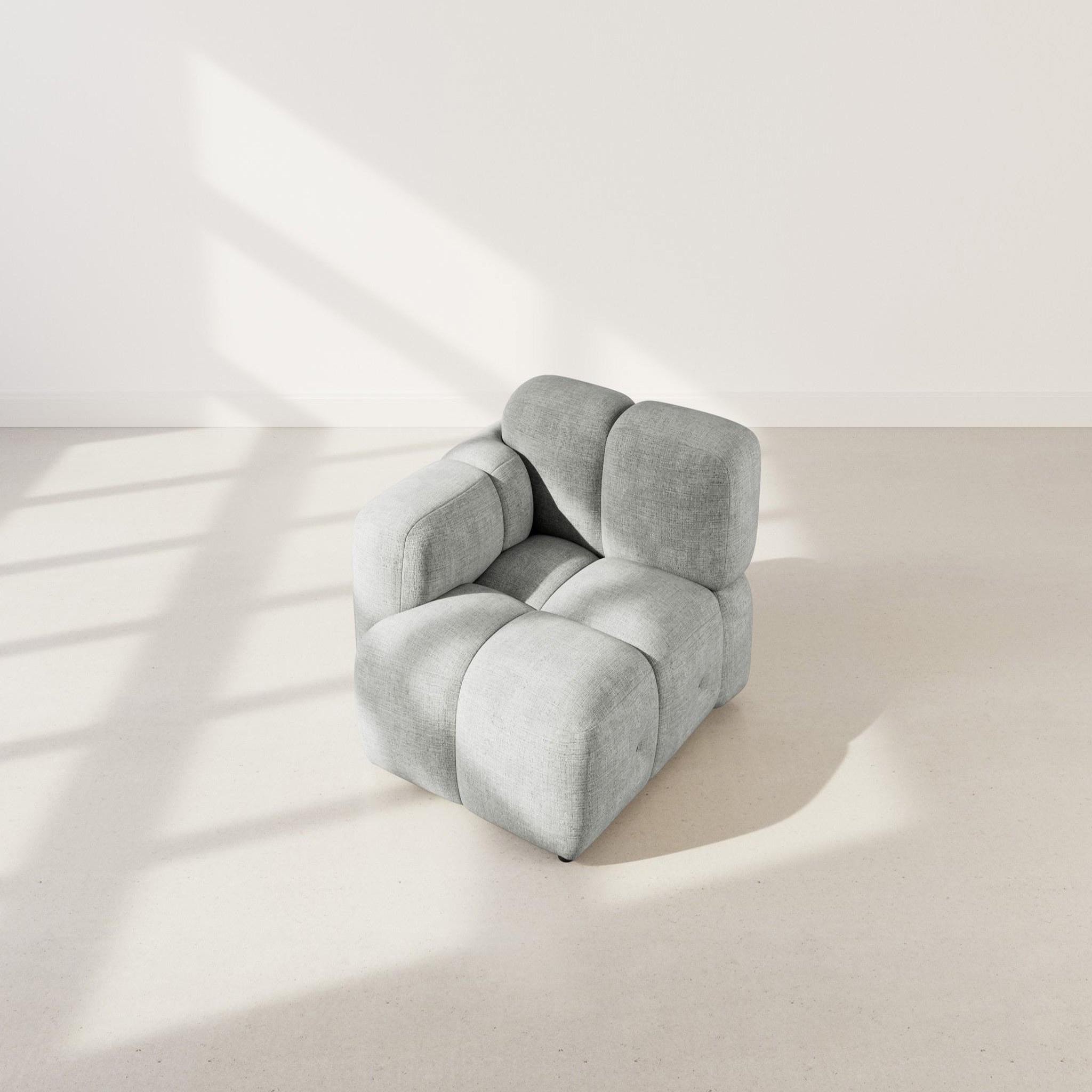 Voir la diapositive 3 : LISA DESIGN Grace - module d'assise gauche en velours texturé