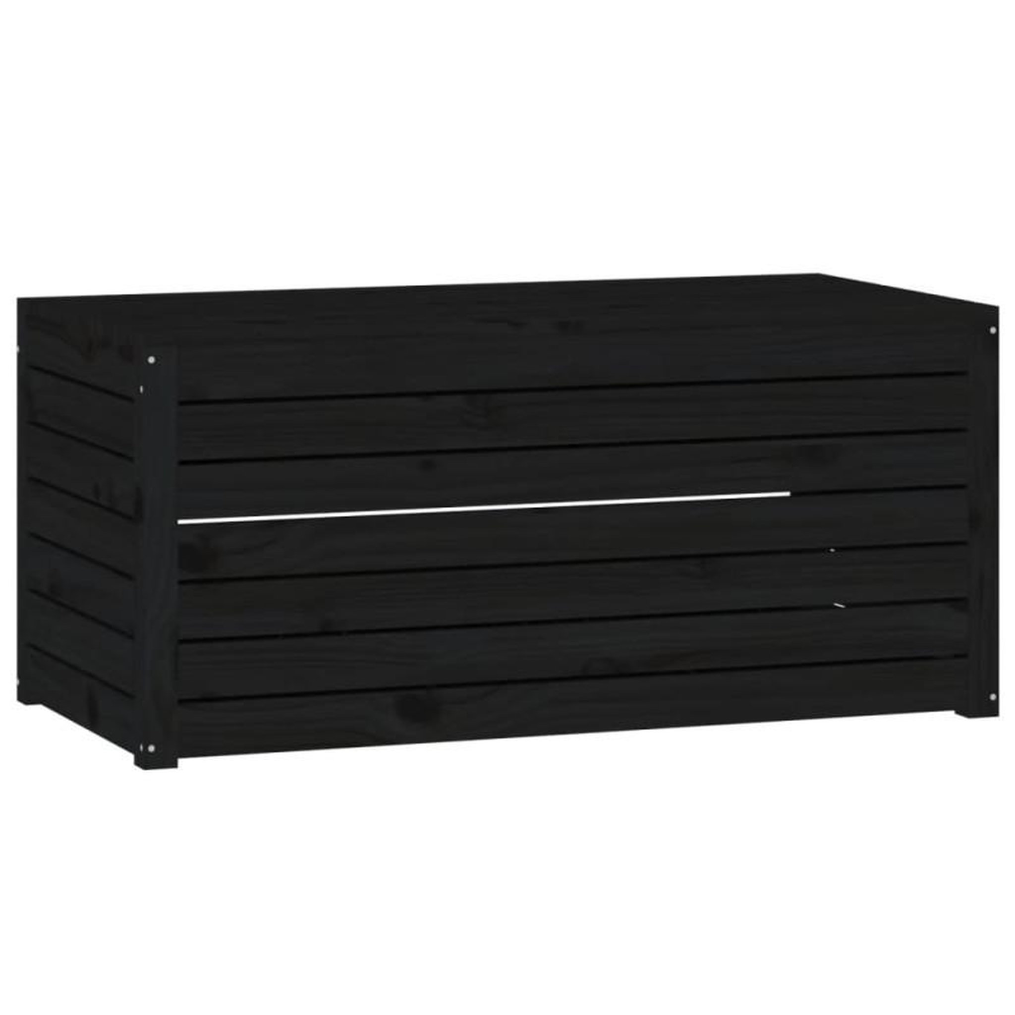 Voir la diapositive 2 : VIDAXL Boîte de jardin noir 101x50,5x46,5 cm bois massif de pin