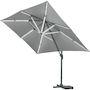 Voir la diapositive 4 : Habitat et Jardin Parasol jardin déporté led alu  Sun 3 Luxe  3 x 3 m - Gris
