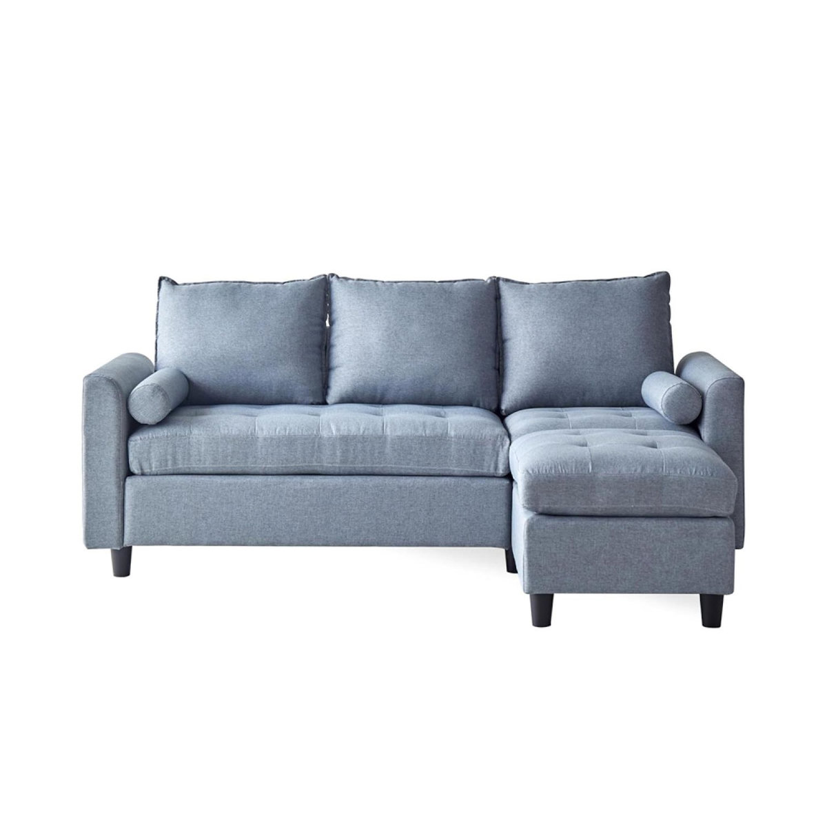 CONCEPT USINE Canapé 3 places en tissu avec pouf gris clair COVENTRY