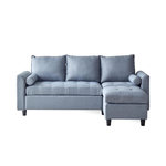 CONCEPT USINE Canapé 3 places en tissu avec pouf gris clair COVENTRY