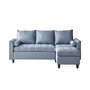 Voir la diapositive 1 : CONCEPT USINE Canapé 3 places en tissu avec pouf gris clair COVENTRY