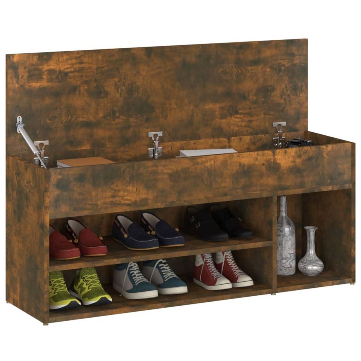 VIDAXL Banc a chaussures Chene fume 105x30x45 cm Bois d'ingenierie