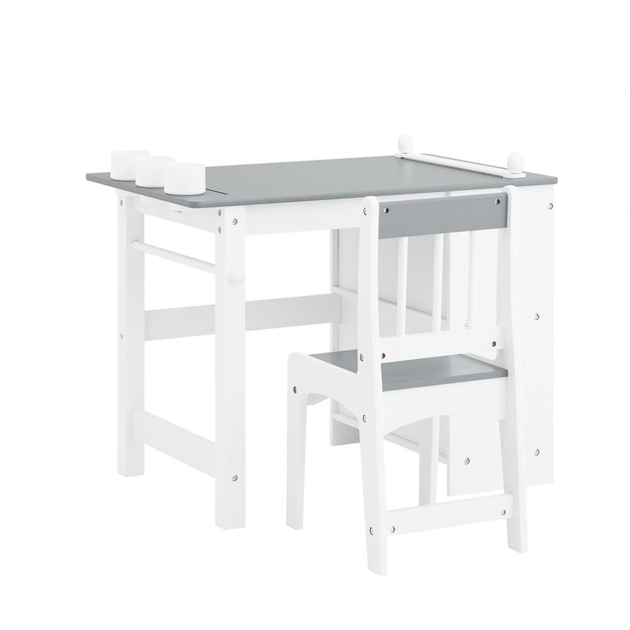 Voir la diapositive 1 : SOBUY SoBuy - Ensemble Table Et Chaise Enfant avec 2 étagères - Nordique - KMB60