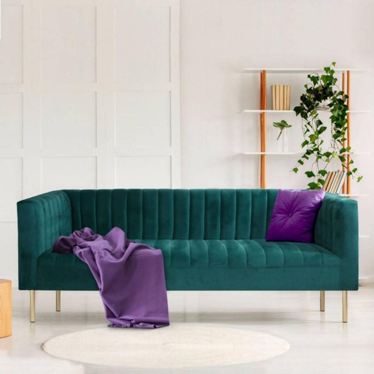 Paris Prix Canapé 3 places Velours  Taylor  179cm Vert