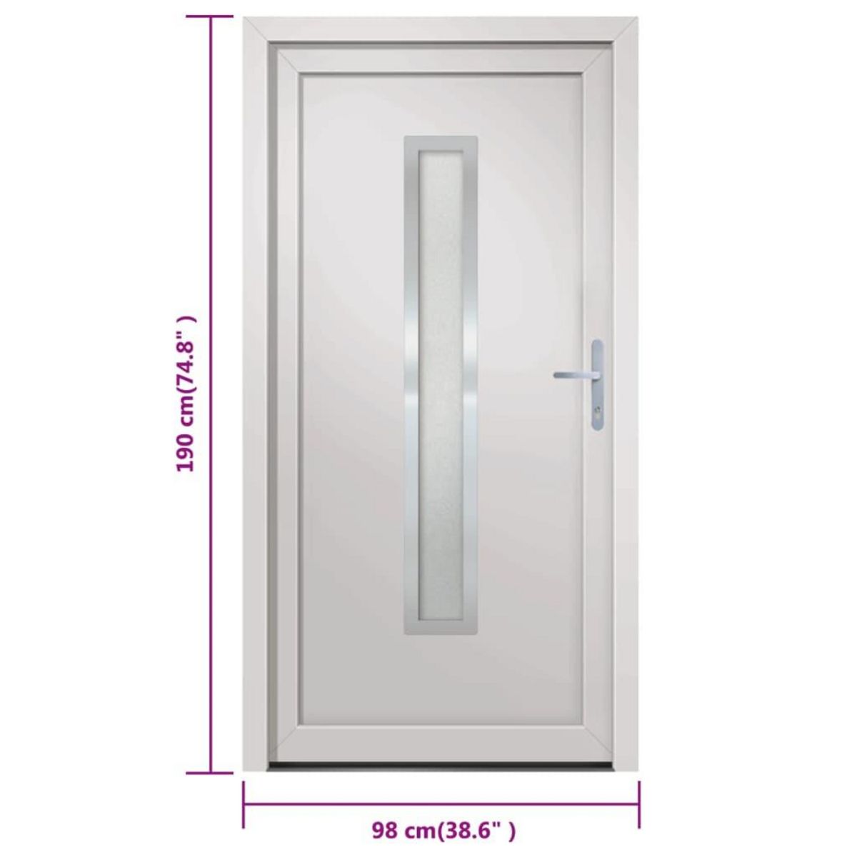 VIDAXL Porte d'entree blanc 98x190 cm PVC