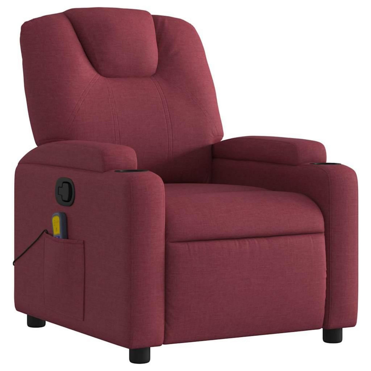 VIDAXL Fauteuil de massage inclinable Rouge bordeaux Tissu